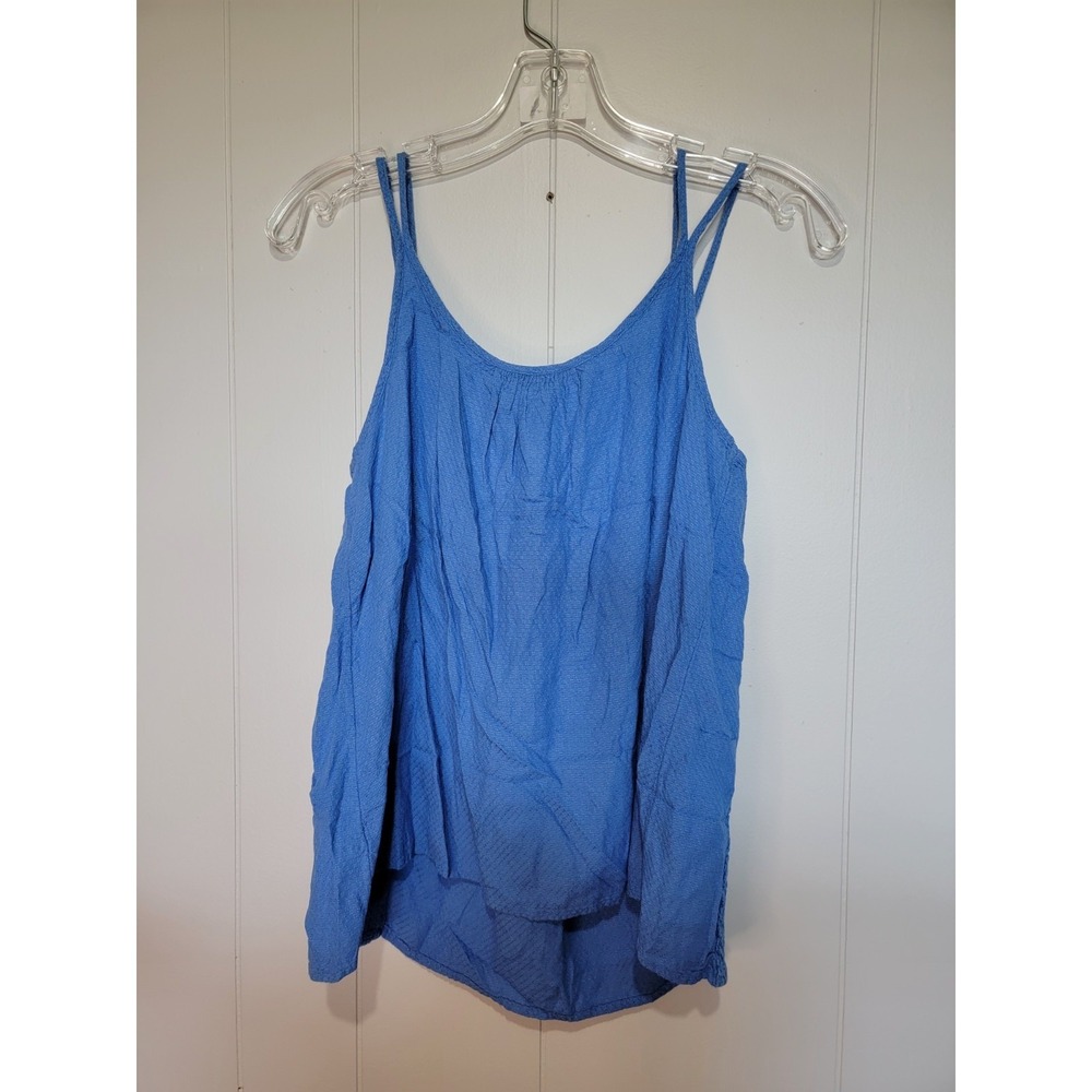 Women's Blue Camisole Tank Top Sonoma Size Medium 100% Cotton - Picture 3 of 5